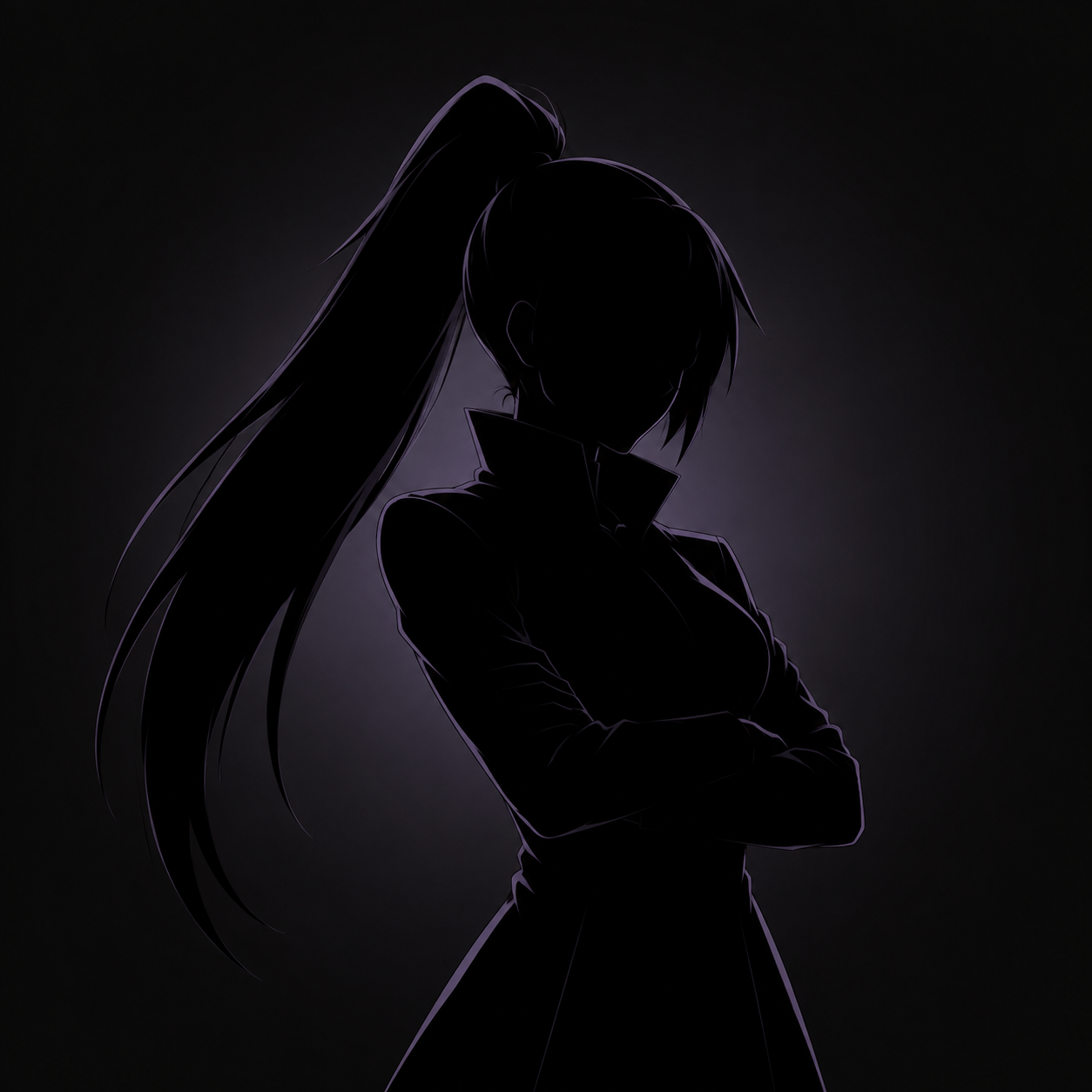 Unrevealed analyst with a high ponytail and structured collar